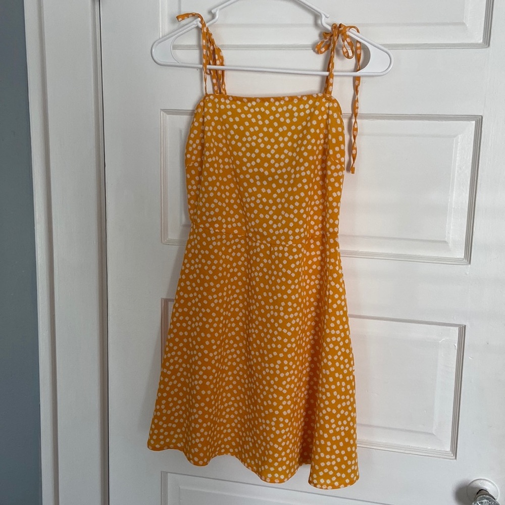 yellow, flower-dotted sundress from shein